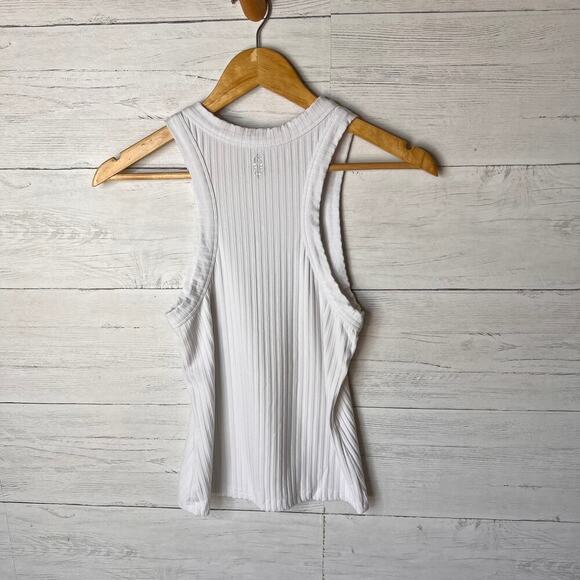 Free People FP Movement Top Womens Size S/P White Wide Ribbed Tank Summer - Picture 10 of 16